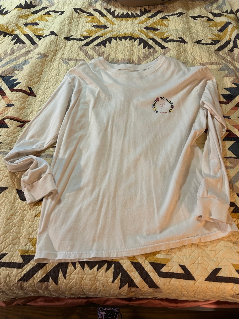 Peloton white Long-Sleeve Graphic Tee